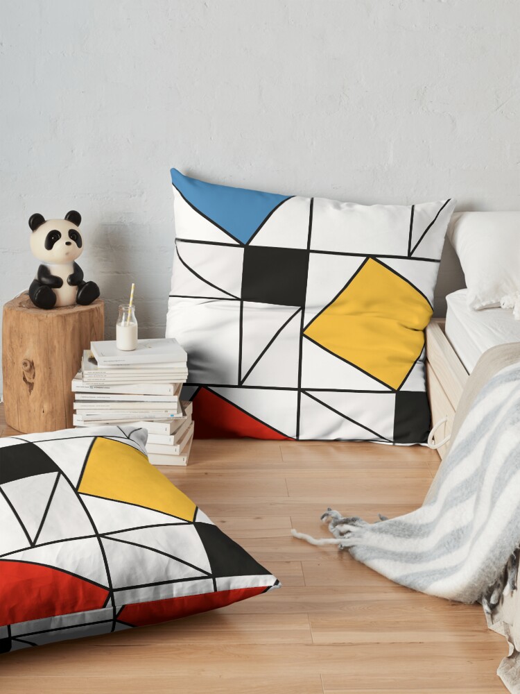 Alternate view of Mondrian meets Pythagoras & Fibonacci Floor Pillow