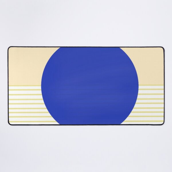 Item preview, Design Featuring a Blue Circle With a Striped Yellow Background designed and sold by Beautiful art store.