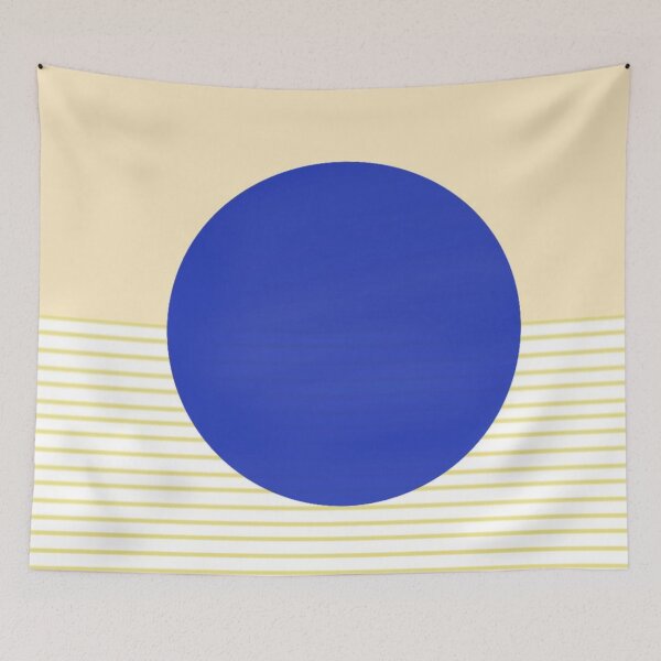 Item preview,   Design Featuring a Blue Circle With a Striped Yellow Background designed and sold by Beautiful art store.