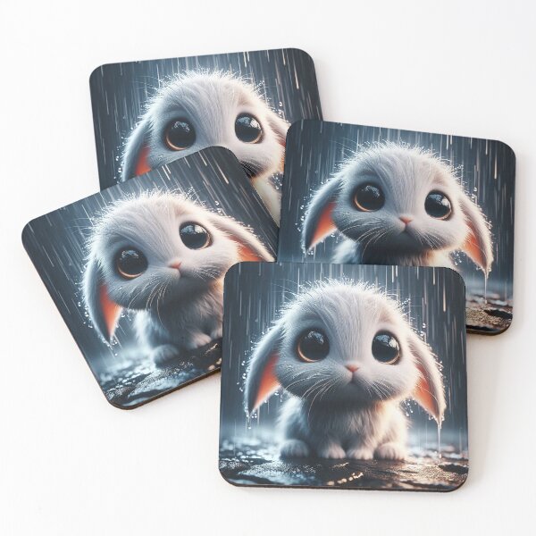 Item preview, Wet bunny, under the rain with a sad expression designed and sold by Magic3D.