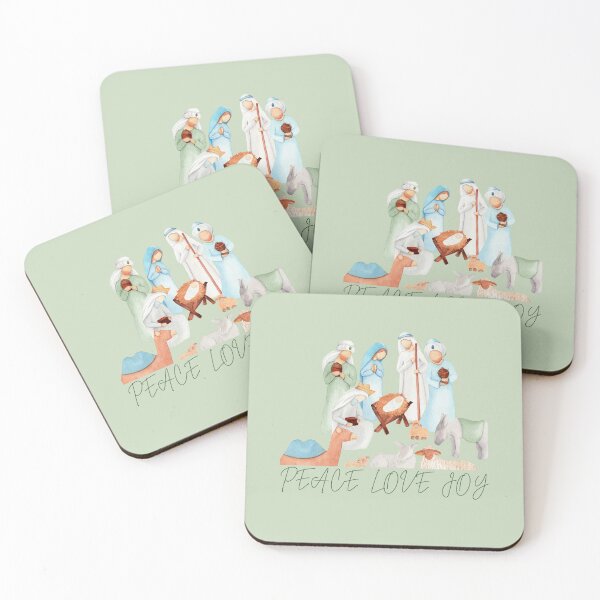 Item preview, Peace Love Joy Nativity Scene in Pastels designed and sold by Growyld.