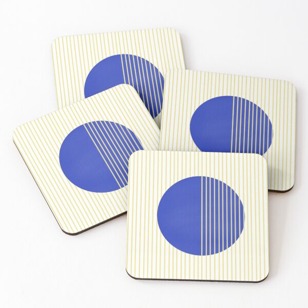 Item preview, Blue Circle Surrounded by Vertical Yellow Lines on White Background designed and sold by Beautiful art store.