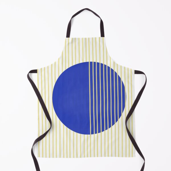 Item preview, Blue Circle Surrounded by Vertical Yellow Lines on White Background designed and sold by Beautiful art store.
