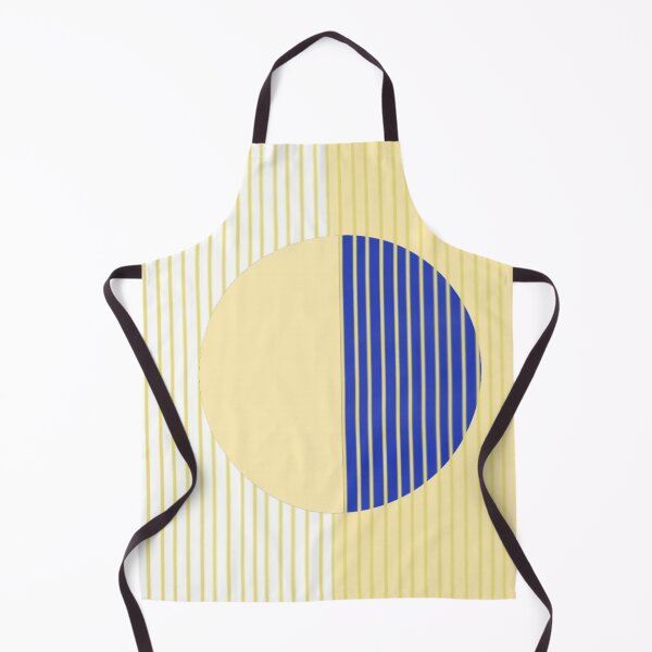 Item preview, Abstract Geometric Composition of Circle With Stripes in Yellow and Blue designed and sold by Beautiful art store.