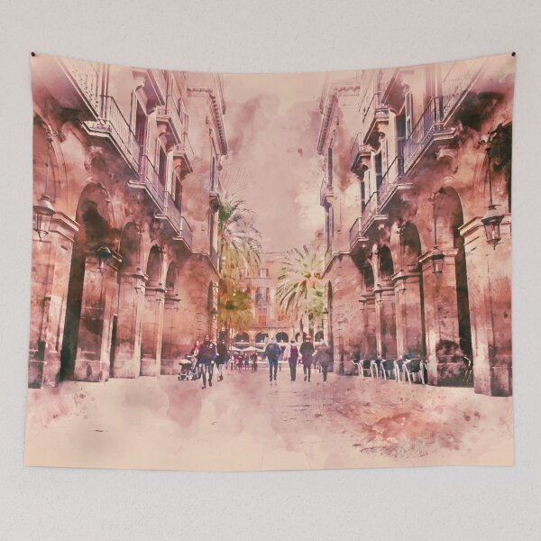 Item preview, Barcelona, Streets designed and sold by AM FineArtPrints.