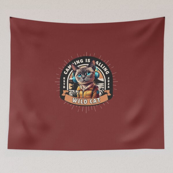 Item preview, Camping is calling wild cat designed and sold by bosilvercat.