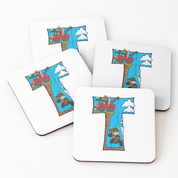 Item preview, Letter T Tortoise in a Tow Truck designed and sold by alphatoons.