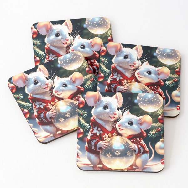 Artikelvorschau, Mäuseduo zu Weihnachten. entworfen und verkauft von Magic3D.