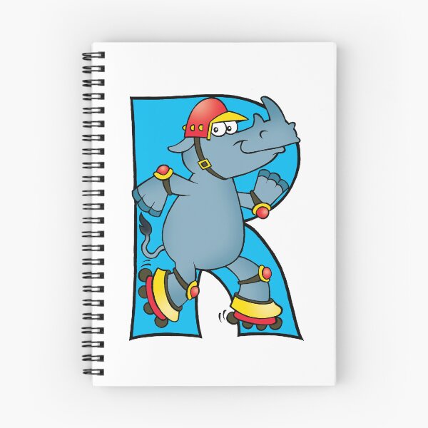Item preview, Letter R Rhinoceros on Rollerblades designed and sold by alphatoons.