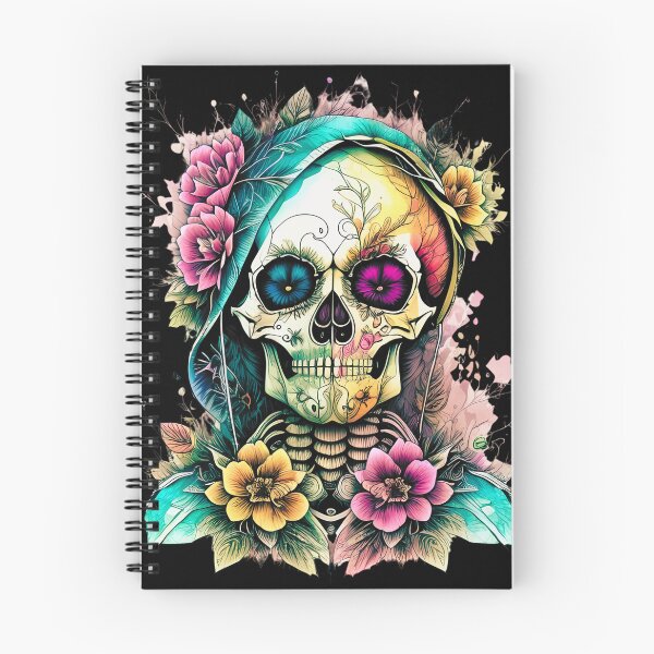 Item preview, Floral Skull - Vibrant Day of the Dead Art designed and sold by CJMarchese.