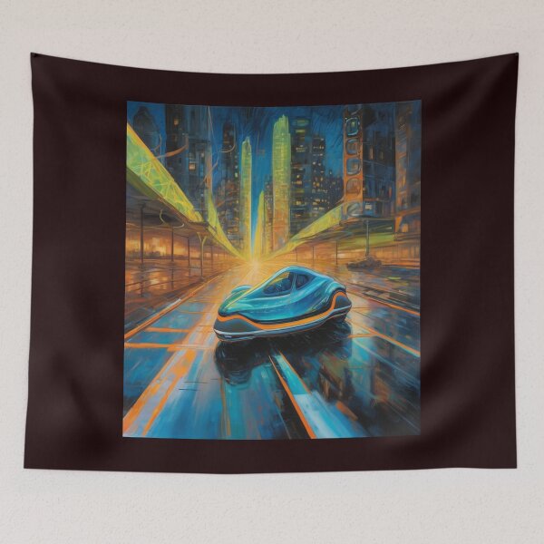 Item preview, "Neon Glide: Futuristic Urban Journey" designed and sold by Artisticanvas.