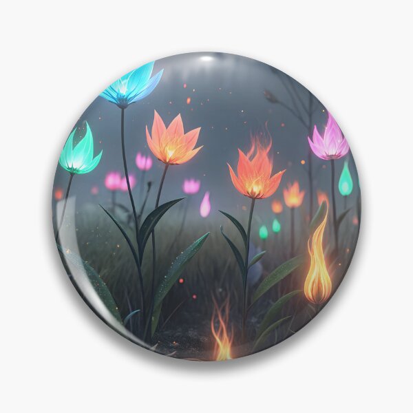 Item preview, Ethereal Flame Flowers in a Dream Meadow designed and sold by fc2c.