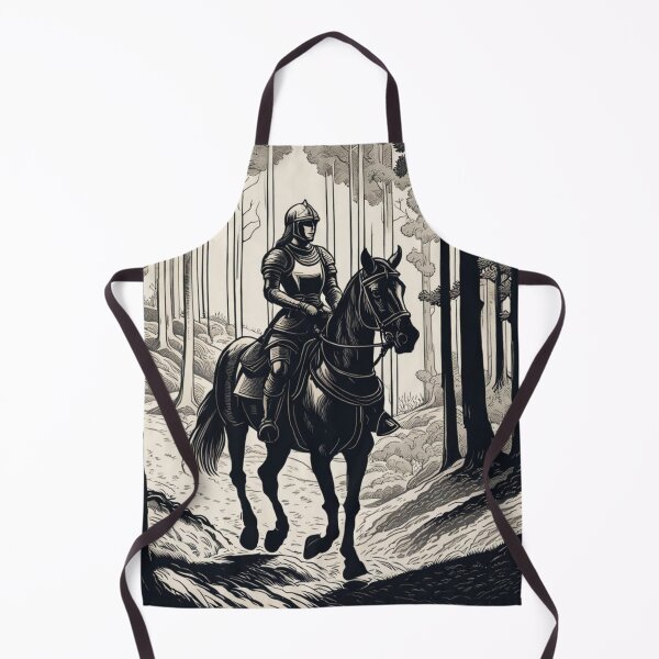 Item preview, Woman Knight Riding through Forest - Engraving Style designed and sold by DelynCreates.