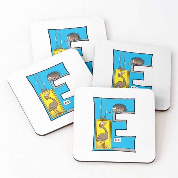 Item preview, Letter E Emu in an Elevator with an Echidna designed and sold by alphatoons.