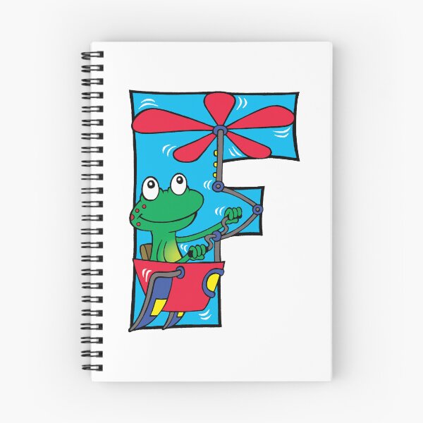 Item preview, Letter F Frog in a Flying Machine designed and sold by alphatoons.