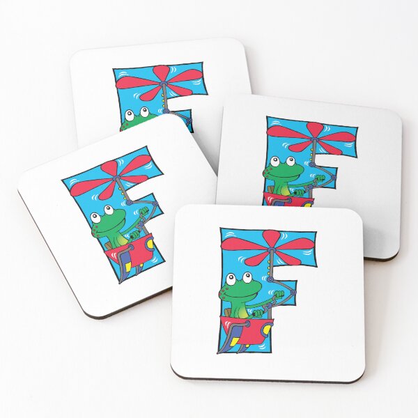 Item preview, Letter F Frog in a Flying Machine designed and sold by alphatoons.