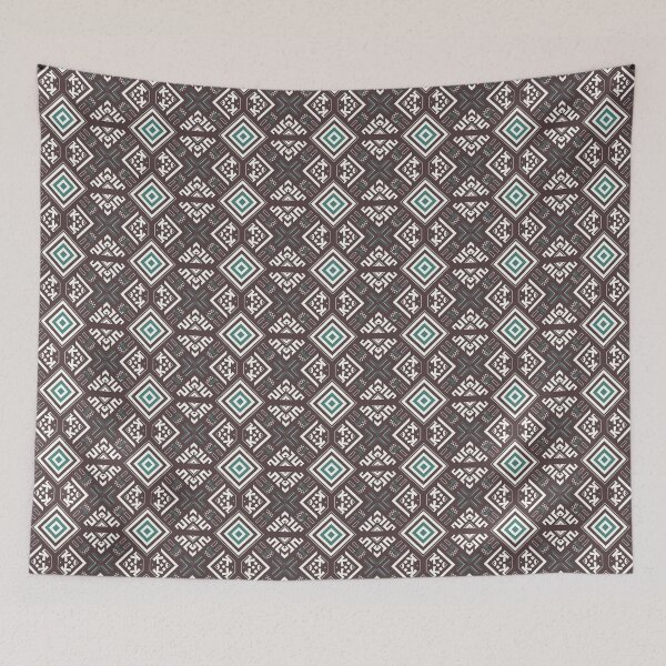 Item preview, Bold Brown and Turquoise Tribal Art Piece Dynamic Motifs with 3D Effect designed and sold by Mindful Wall Art Studio.