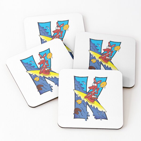 Item preview, Letter K Kangaroo in a Kayak designed and sold by alphatoons.