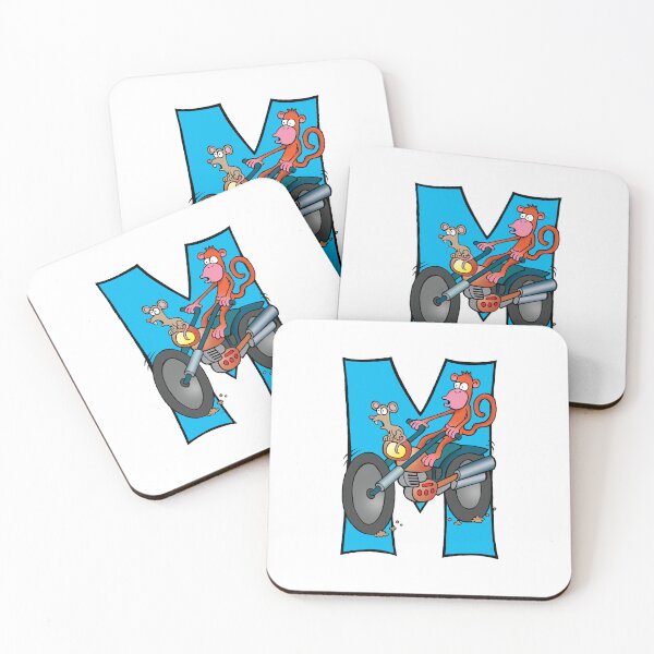 Item preview, Letter M Monkey & a Mouse on a Motorbike designed and sold by alphatoons.