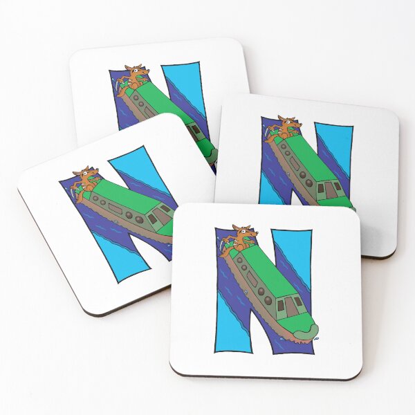Item preview, Letter N Numbat on a Narrowboat designed and sold by alphatoons.