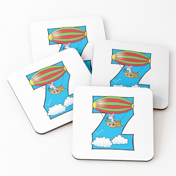 Item preview, Letter Z Zebra in a Zeppelin designed and sold by alphatoons.