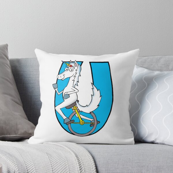 Item preview, Letter U Unicorn on a Unicycle designed and sold by alphatoons.