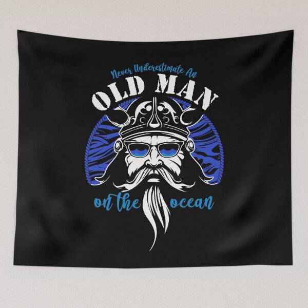 Item preview, NEVER UNDERESTIMATE AN OLD MAN SAILING designed and sold by Madjack Tees Kiwi SuperStore.