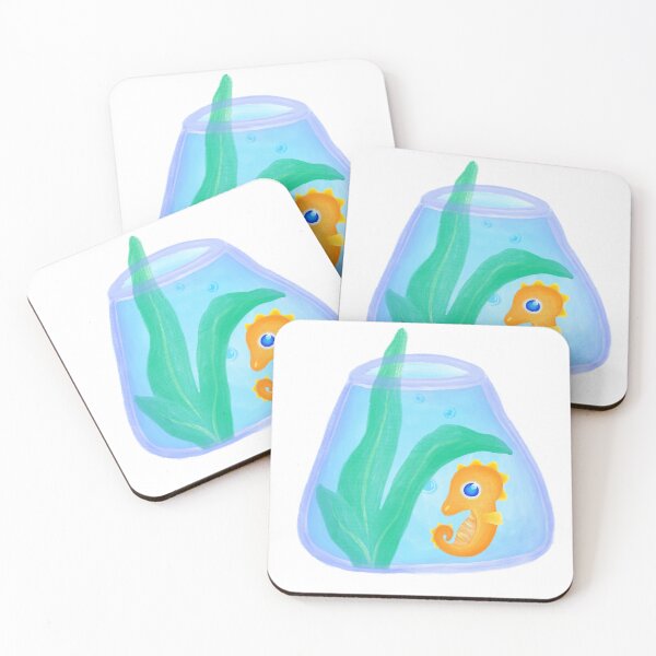 Item preview, baby Seahorse in a re-used jar, Watercolor sticker designed and sold by HomeintheMush.