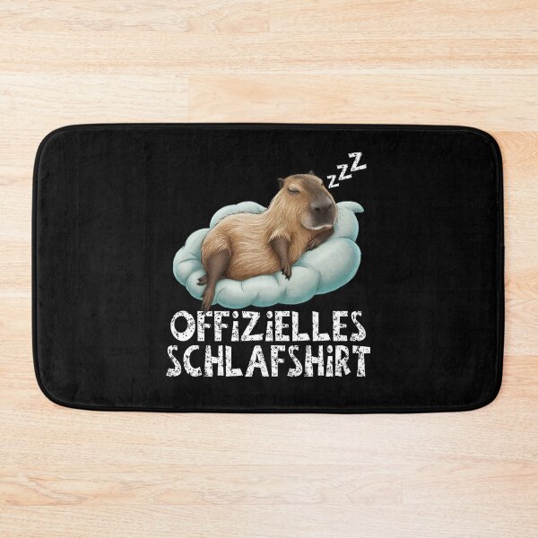 Artikelvorschau, Offizielles Schlafshirt - Niedlicher Wasserschwein schläft entworfen und verkauft von Smix Pixels.