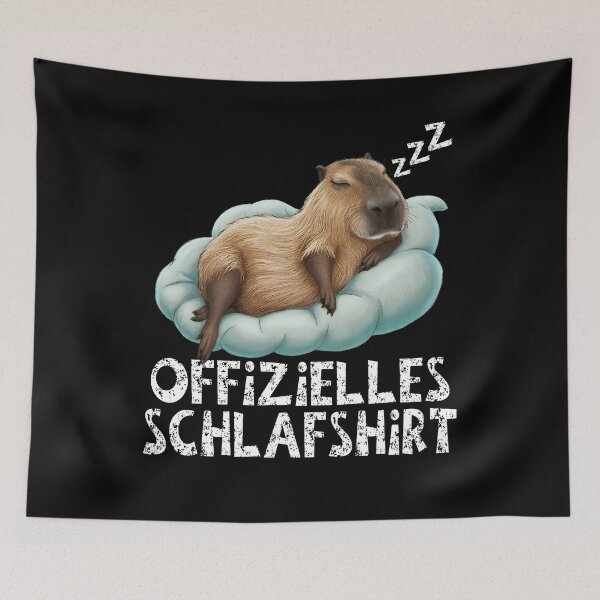 Item preview, Offizielles Schlafshirt - Niedlicher Wasserschwein schläft designed and sold by Smix Pixels.