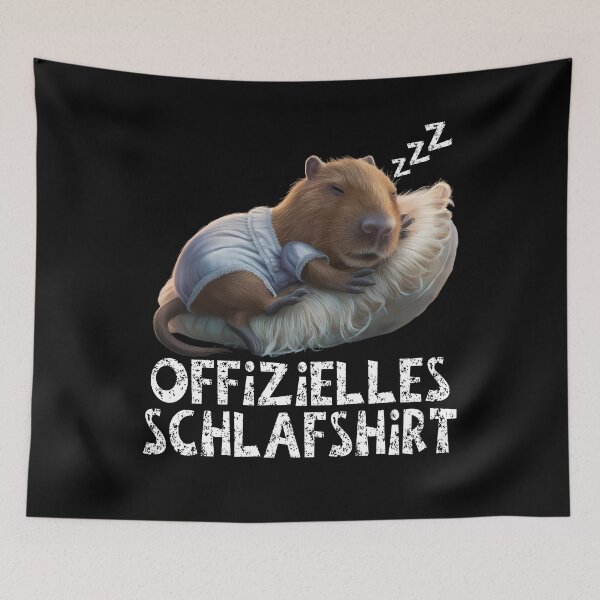 Artikelvorschau, Offizielles Schlafshirt - Niedlicher Wasserschwein schläft entworfen und verkauft von Smix Pixels.