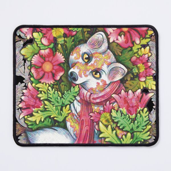 Item preview, Winter Floral Arctic Fox by hyasynth 2024 Holiday Card designed and sold by silveryweb.