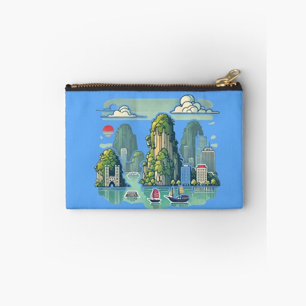 Item preview, painted in watercolors pastel natural tones, one-Halong Bay Vietnam Minimalist Watercolor Sticker Design, designed and sold by PaintMeWorld.