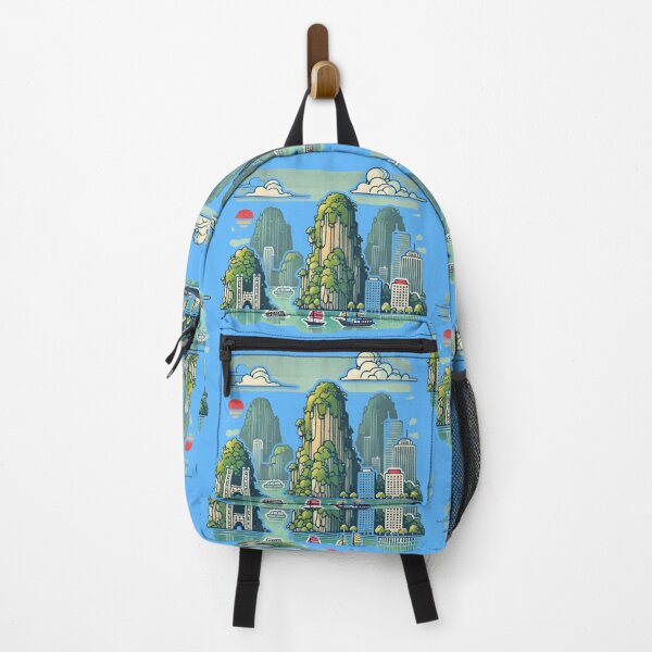 Item preview, painted in watercolors pastel natural tones, one-Halong Bay Vietnam Minimalist Watercolor Sticker Design, designed and sold by PaintMeWorld.