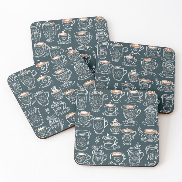 Item preview, Hand-Drawn Vintage Tea Cups, Cute Tea Lover Art, Retro Tea Time Illustration designed and sold by poppet103.