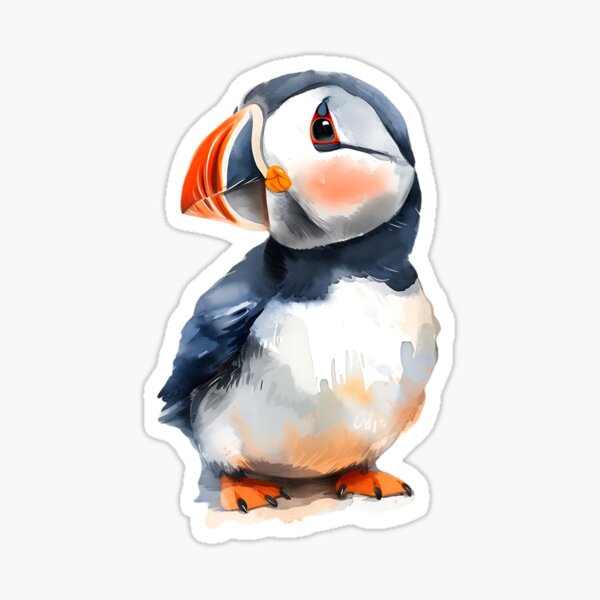 Artikel-Vorschau von Verspieltes Aquarell-Papageientaucher-Cartoon-Design, designt und verkauft von Paw&Pixel.