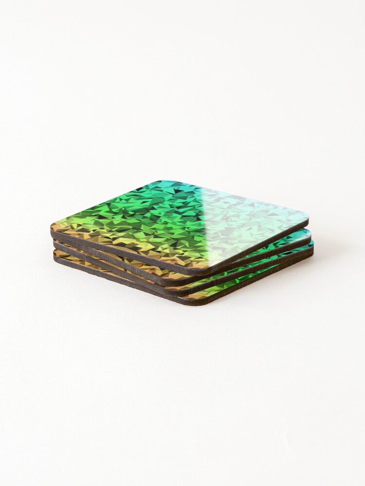 Thumbnail 4 of 5, Coasters (Set of 4), Sunset Prism: Vibrant Geometric Triangular Gradient Pattern designed and sold by DefayDesigns.