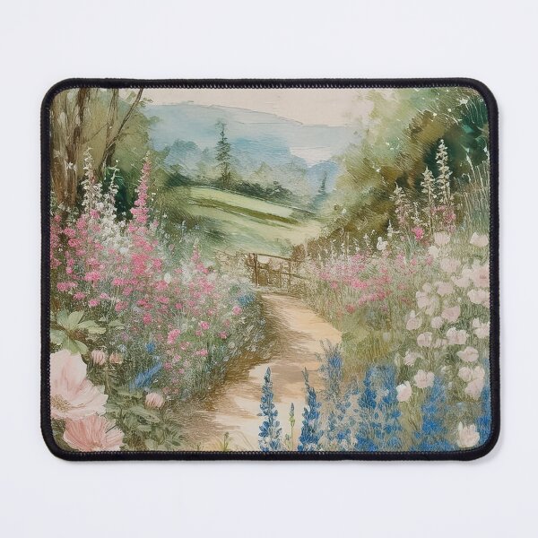 Item preview, Wildflower Pathway Art Print, English Countryside Garden Painting, Romantic Nature Scene, Flower Meadow Path Art, Vintage Floral Landscape, Blooming Garden Wall Art, Soft Pastel Landscape, Nature designed and sold by Kina-design.