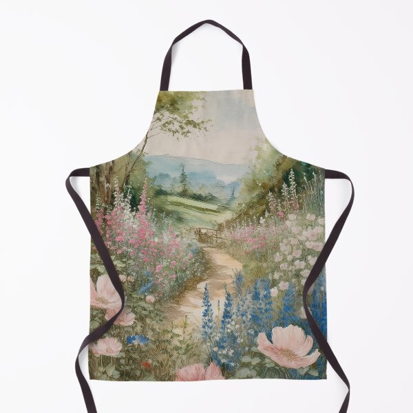 Item preview, Wildflower Pathway Art Print, English Countryside Garden Painting, Romantic Nature Scene, Flower Meadow Path Art, Vintage Floral Landscape, Blooming Garden Wall Art, Soft Pastel Landscape, Nature designed and sold by Kina-design.