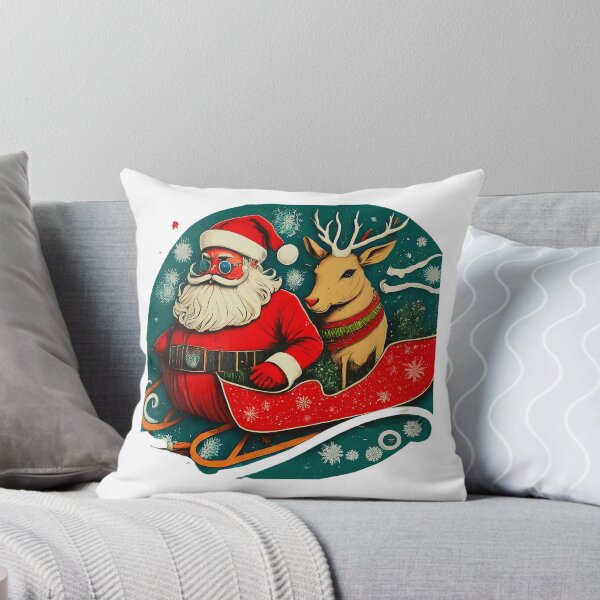 Item preview, Christmas Santa Claus and Reindeer Graphic , Festive Holiday , Gift for Christmas Lovers,  Holiday designed and sold by Indyadizine.