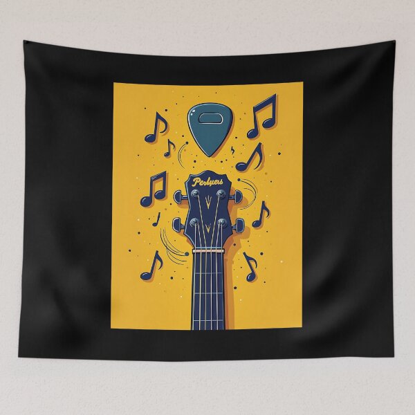 Item preview, Violin Strings Melody Black on Yellow Art designed and sold by RadDeck.