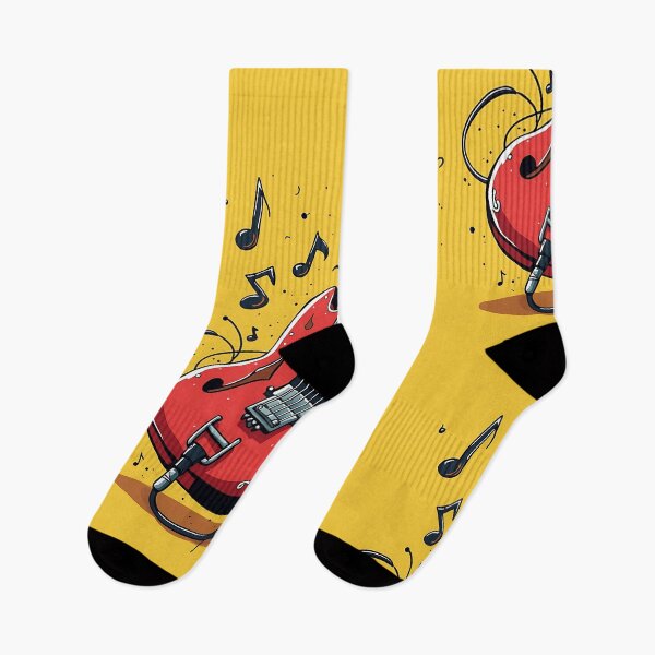 Item preview, Acoustic Guitar Vibes Black on Yellow Strings designed and sold by RadDeck.