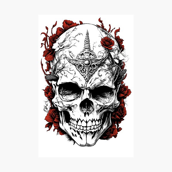 Item preview, Skull and roses designed and sold by krabbaraban.