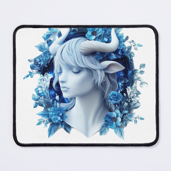 Item preview, Bold Sky Blue Cosmic Taurus Art designed and sold by Rui Mythic Studio.