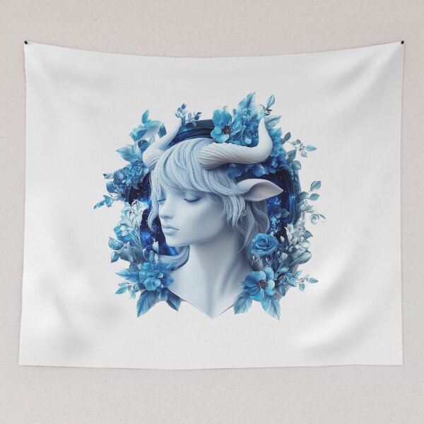 Item preview, Bold Sky Blue Cosmic Taurus Art designed and sold by Rui Mythic Studio.