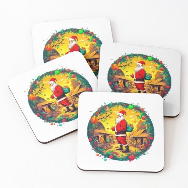 Item preview, Christmas Santa Claus , Holiday Village Scene Santa , Festive Santa Claus Graphic , Christmas  Gift Idea designed and sold by Indyadizine.