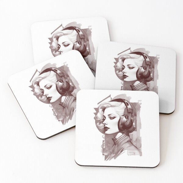 Item preview, The girl with the futuristic headphones. designed and sold by krabbaraban.