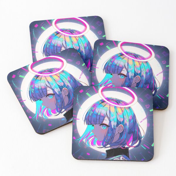 Item preview, Futuristic Neon Halo Anime Girl designed and sold by bubblegoth.