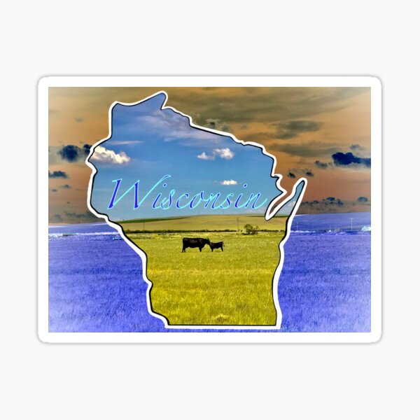 Vista previa del artículo con la obra «Wisconsin, Dairyland, vaca madre y ternero», diseñado y vendido por aadventures.
