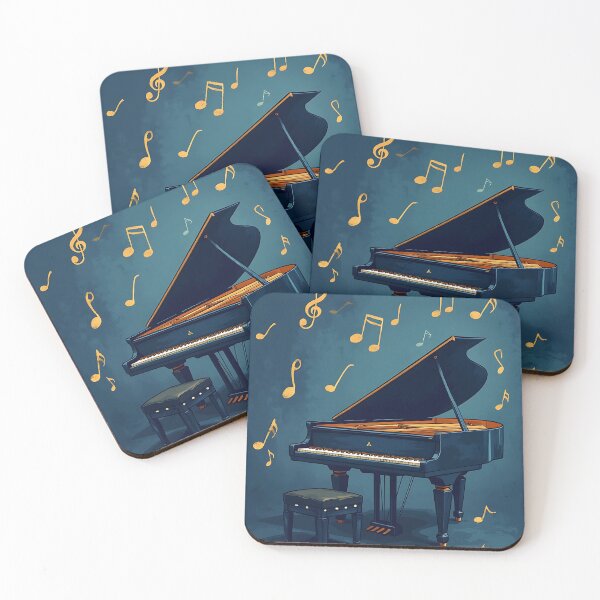 Item preview, Grand Piano Elegance Blue and Black Harmony designed and sold by RadDeck.